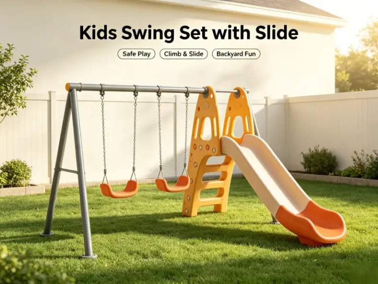 Kids Swing Set with Slide