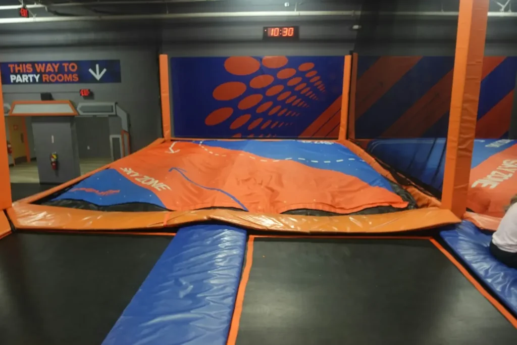 An indoor trampoline park is ready for fun